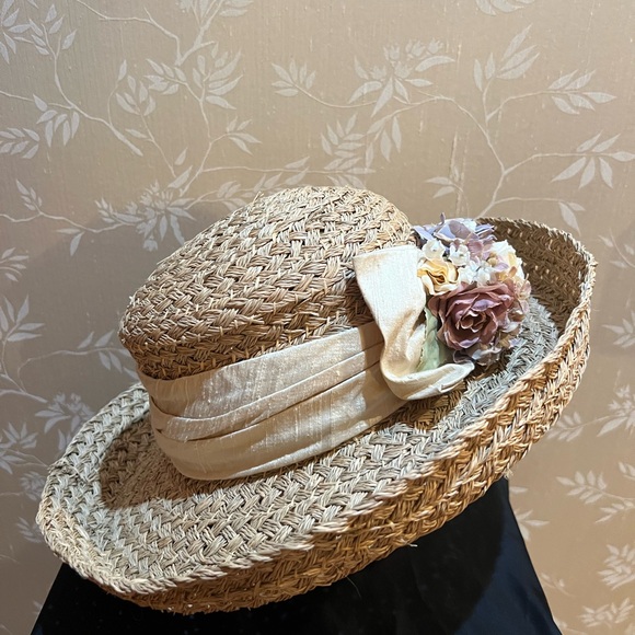 Toucan Collection Straw Hat with Flowers & Raw Silk Ribbon main image 10
